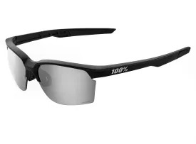 100% Sportcoupe - Matte Black Performance Sunglasses - HiPER Silver Mirror Lens