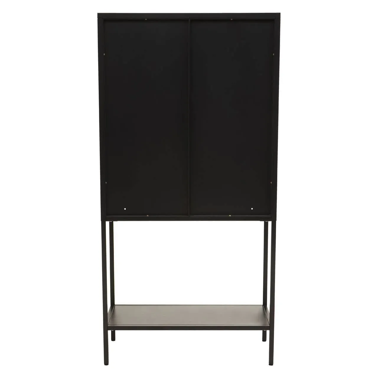 Acier Two Door Black Cabinet With Shelf