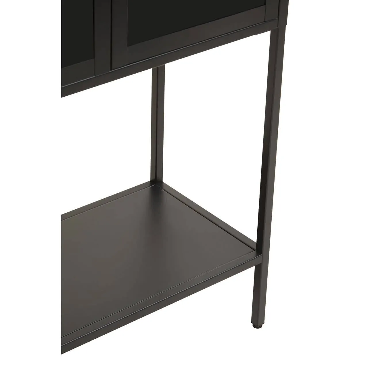 Acier Two Door Black Cabinet With Shelf