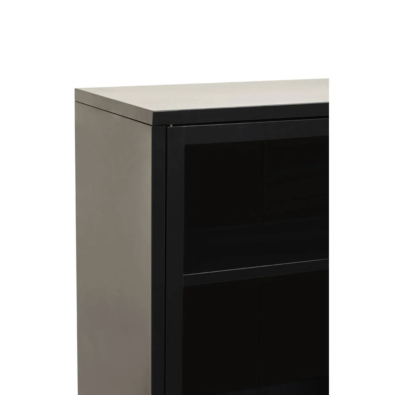 Acier Two Door Black Cabinet With Shelf