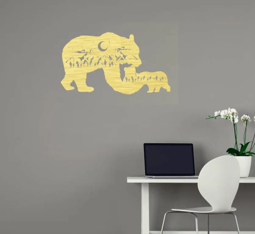 Bear Family - Metal Wall Art