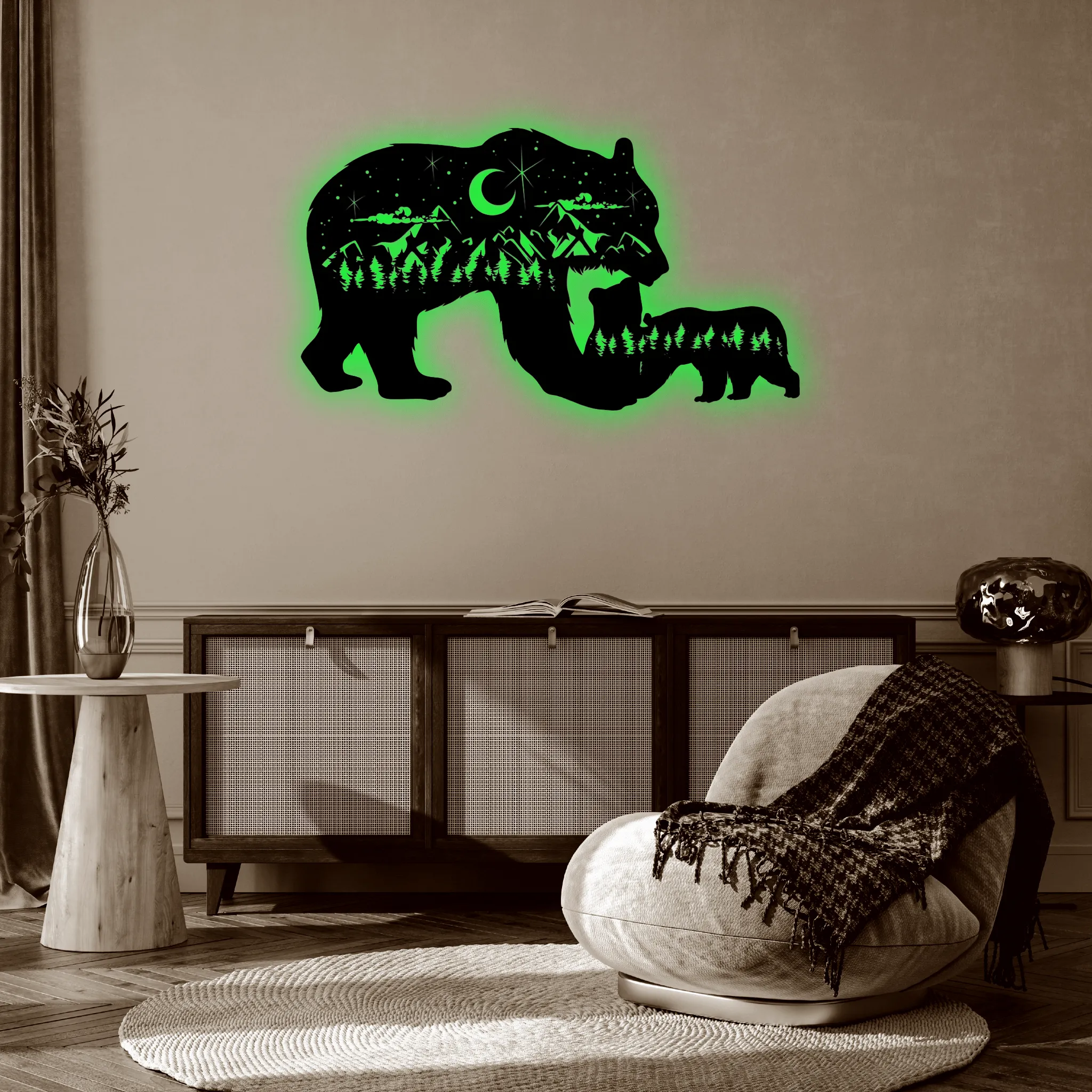 Bear Family - Metal Wall Art