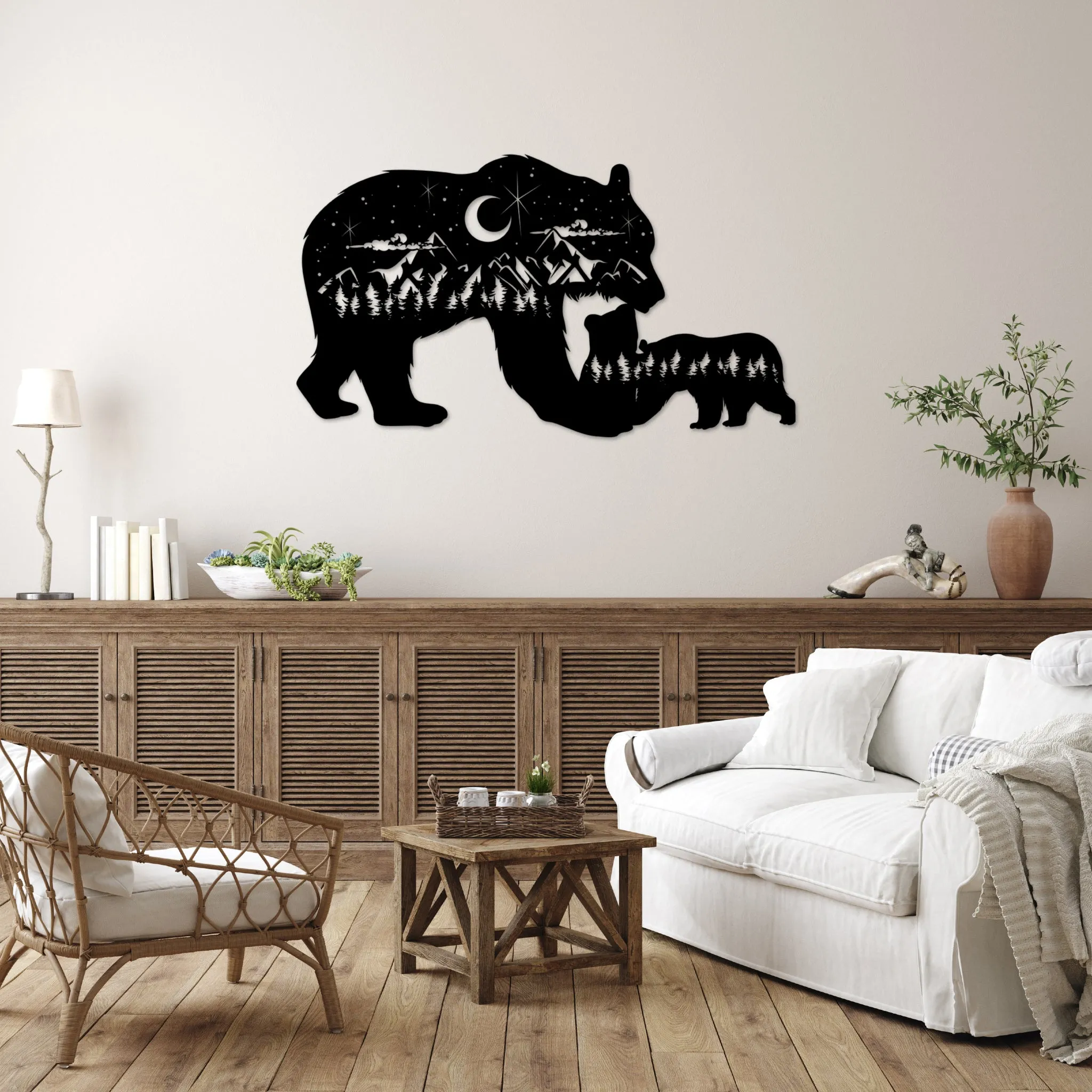 Bear Family - Metal Wall Art