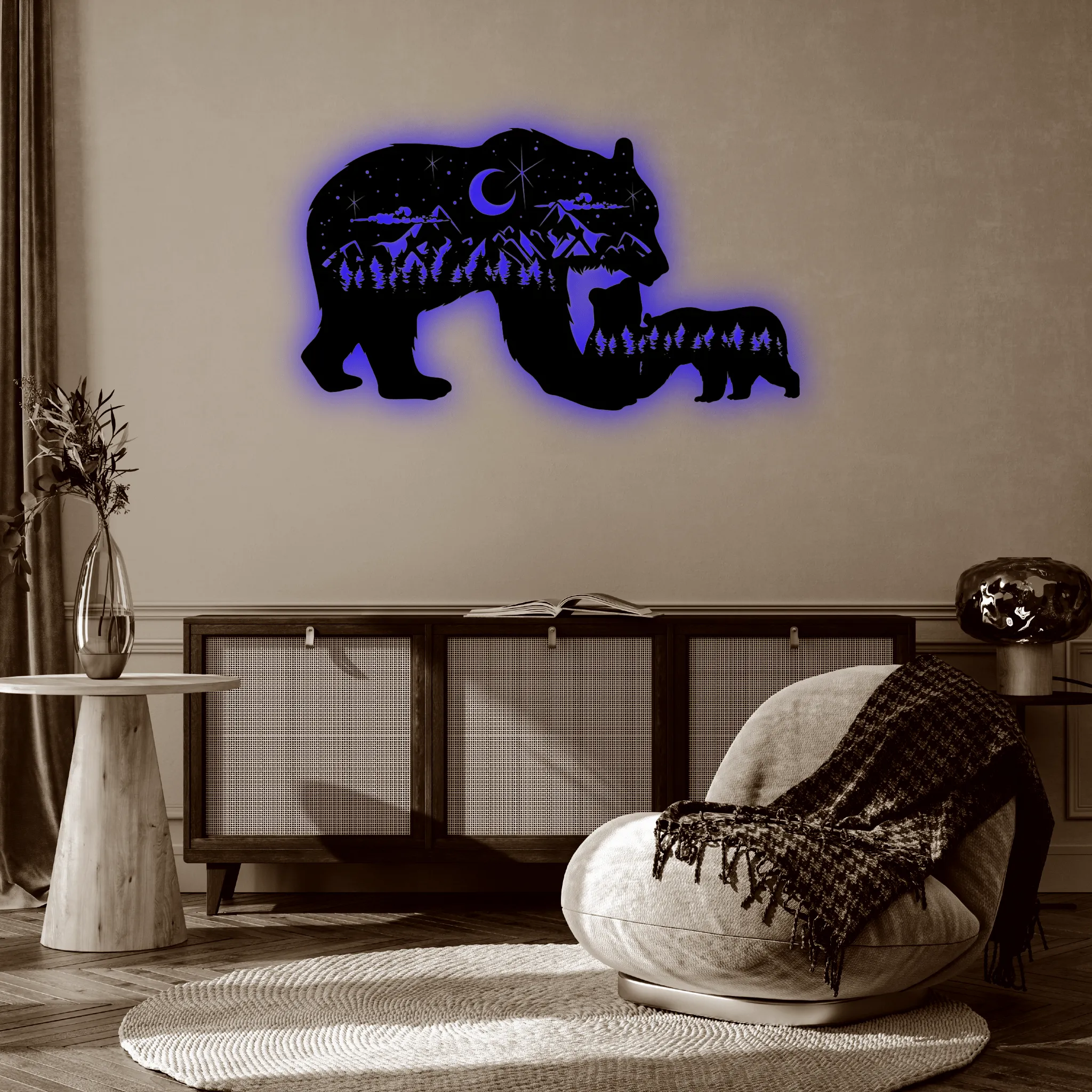 Bear Family - Metal Wall Art