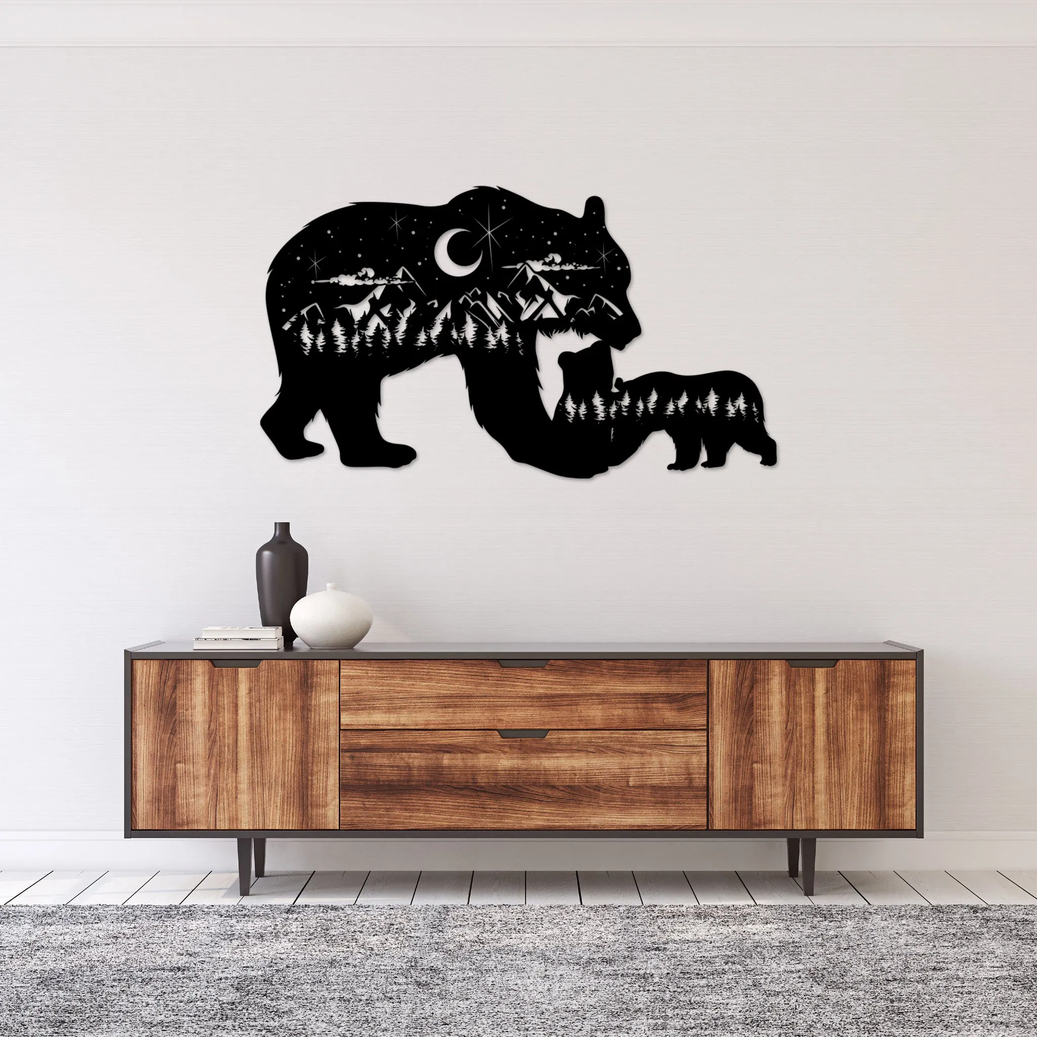 Bear Family - Metal Wall Art