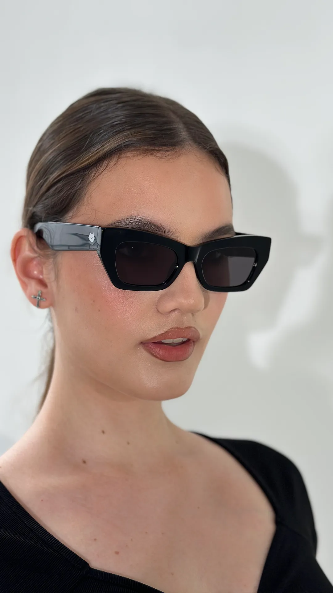 Black Chunky Cat Eye Sunglasses