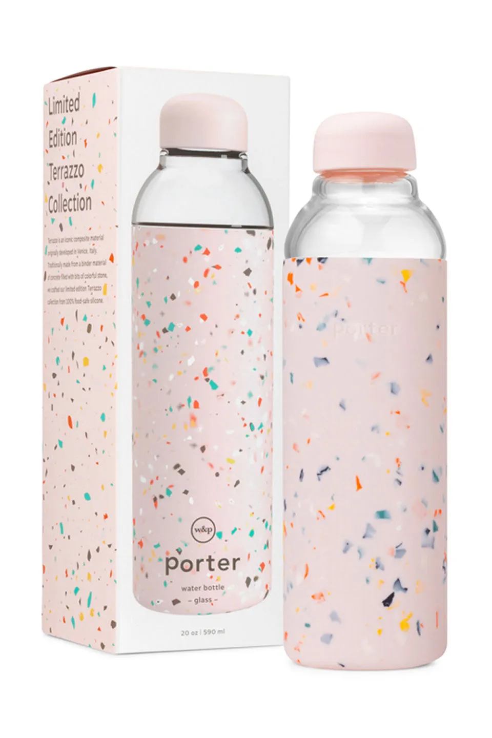 Blush Confetti Terrazzo Glass Bottle 591ml