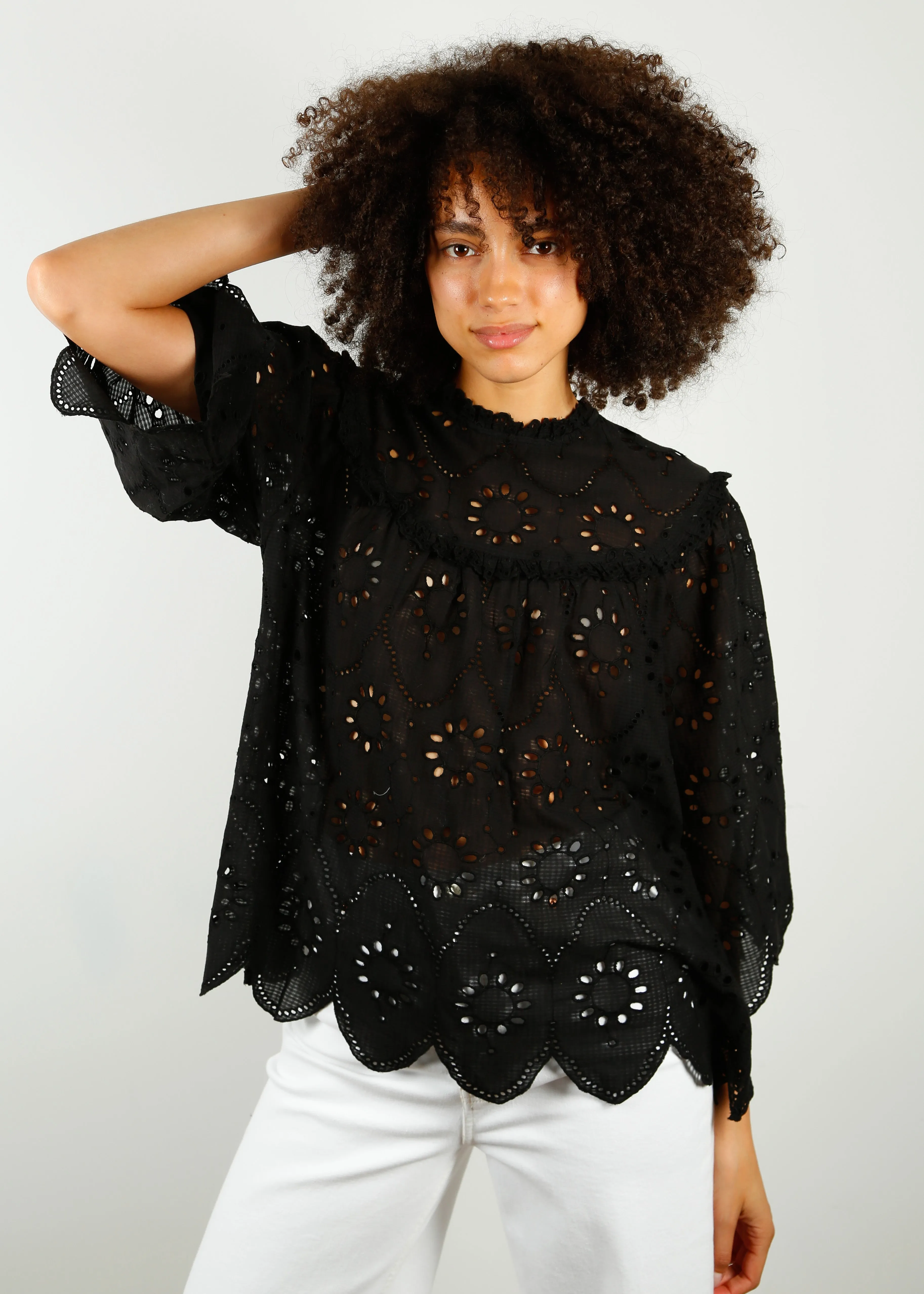 BR Calais Blouse in Black Beauty