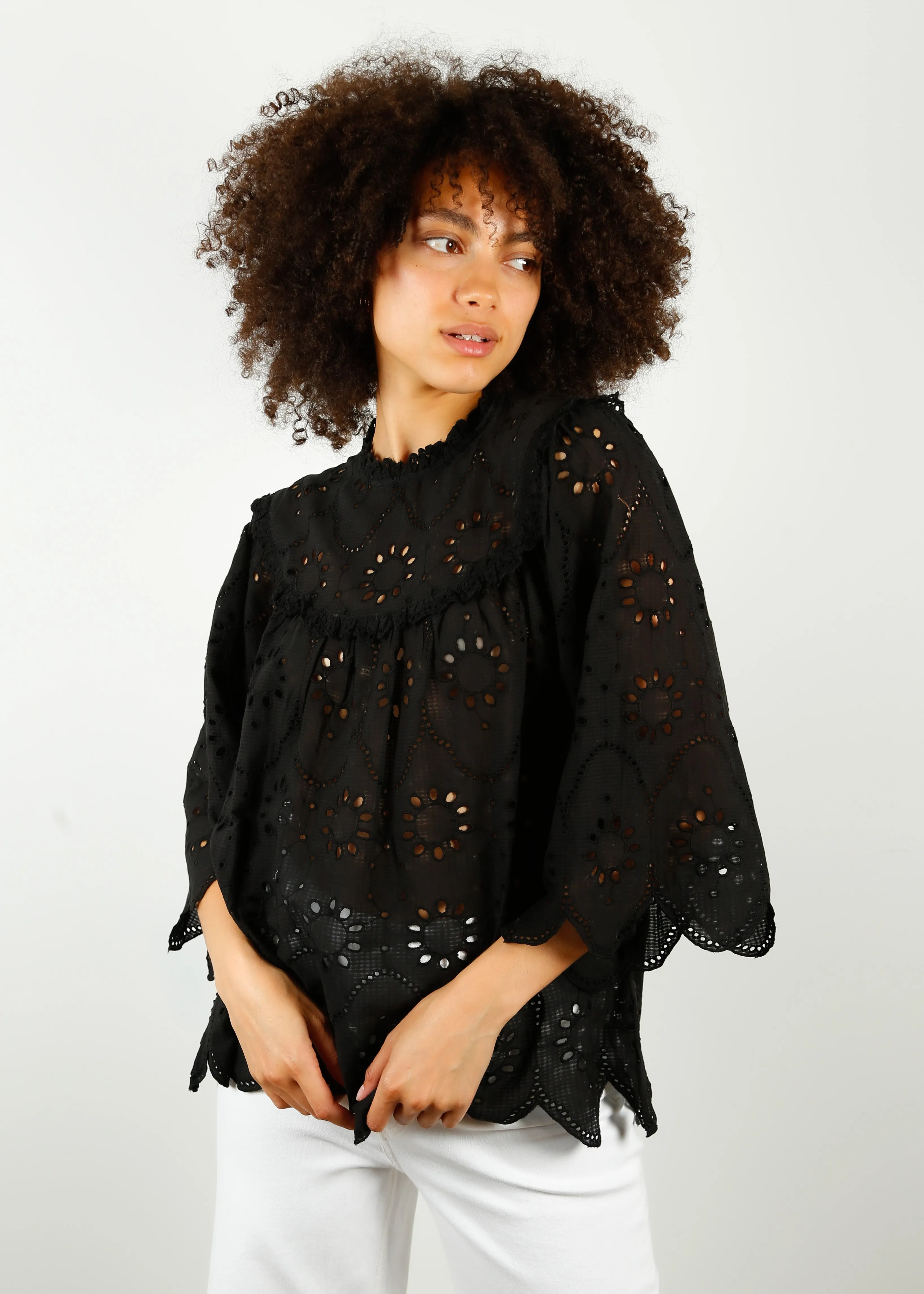 BR Calais Blouse in Black Beauty