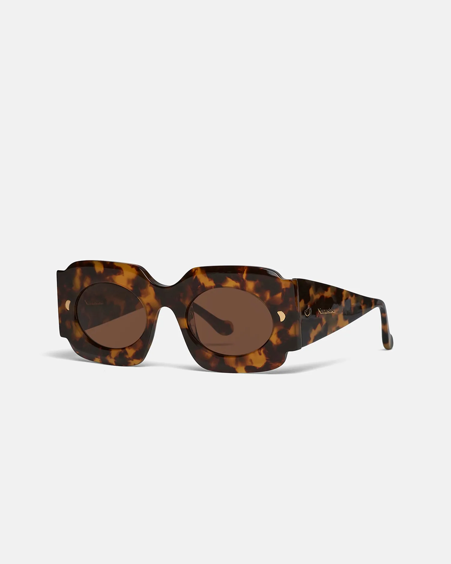 Cathi - Bio-Plastic Square-Frame Sunglasses - Dark Amber