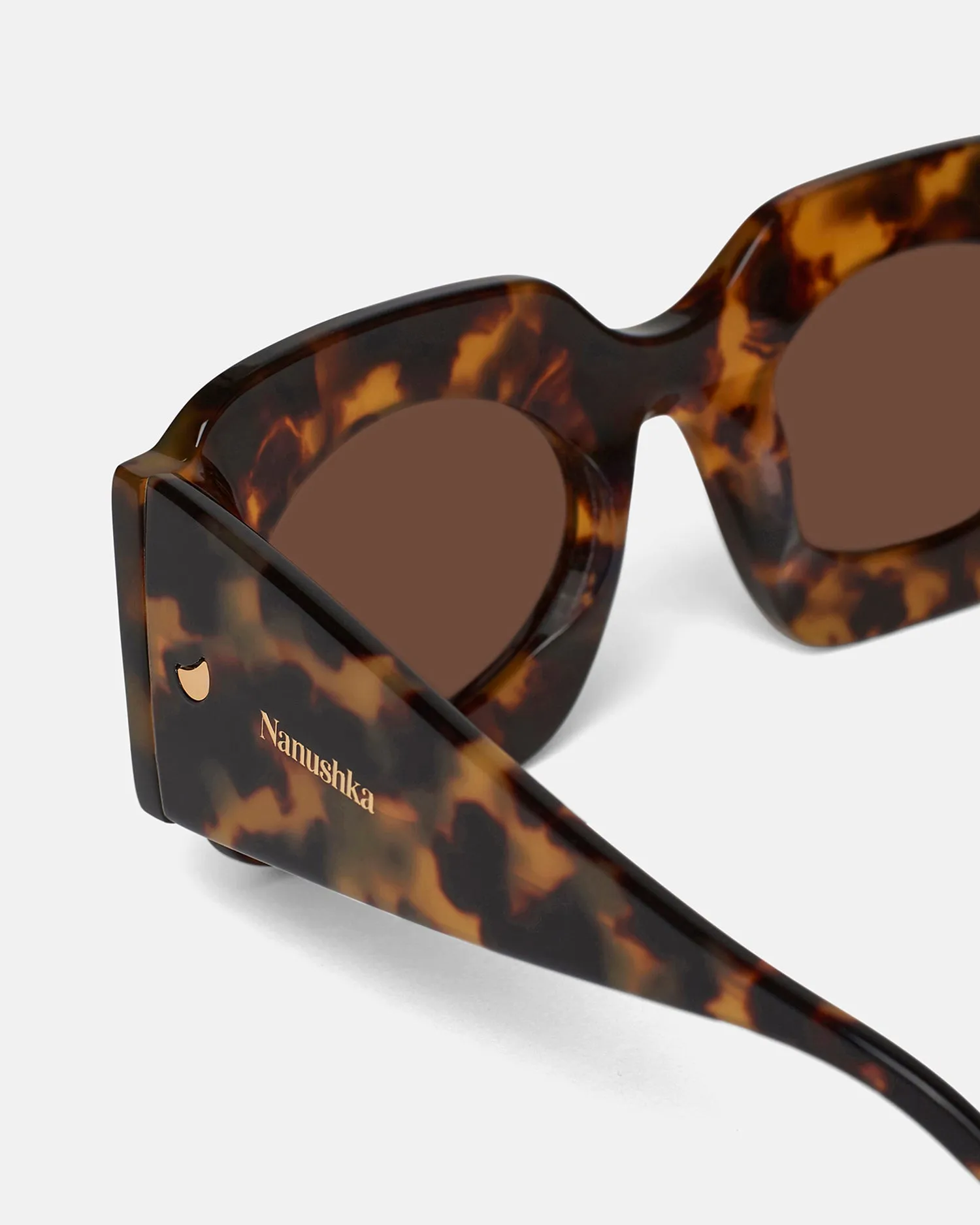 Cathi - Bio-Plastic Square-Frame Sunglasses - Dark Amber