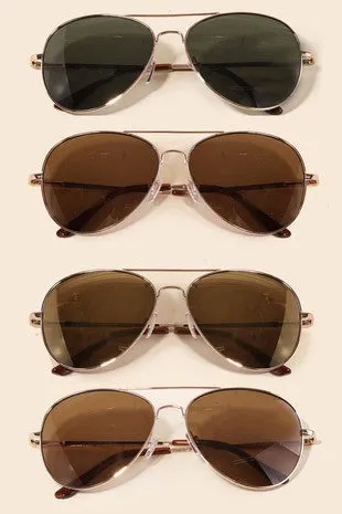 Classic Gold Rim Aviator Sunglasses