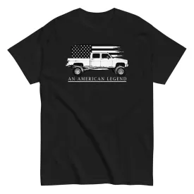 Crew Cab Square Body T-Shirt With American Flag Design