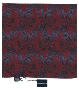 Dark Purple Paisley Print Silk Pocket Square