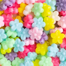 Designer Flower Plastic Beads | Size : 15mm