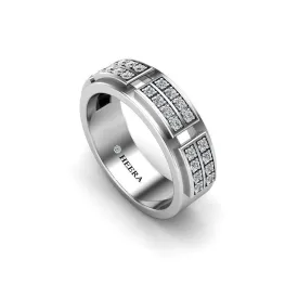 Diamond Set Men's Wedding Band