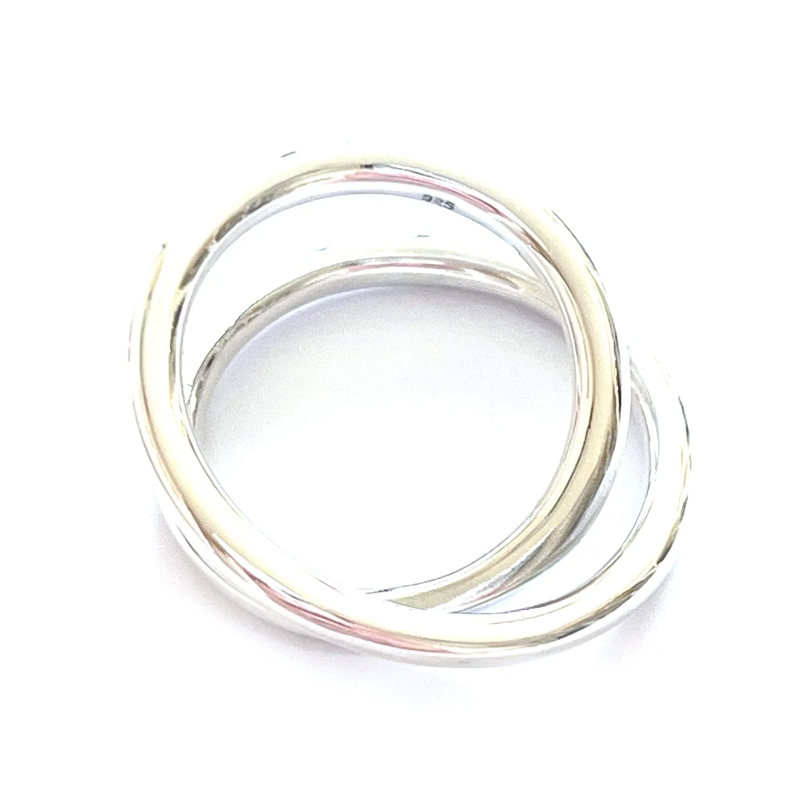 Double circle wire silver ring