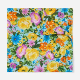 Duke Floral Light Blue Pocket Square