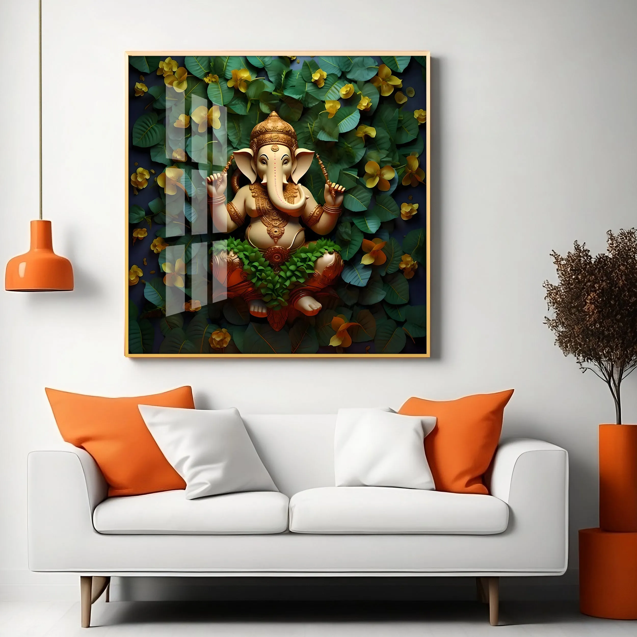 Eco-Friendly Ganpati Premium Acrylic Square Wall Art