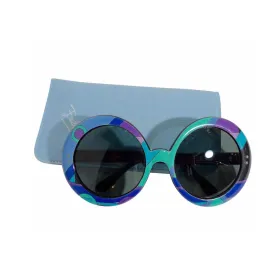 EMILIO PUCCI Round Print Sunglasses w/ Case