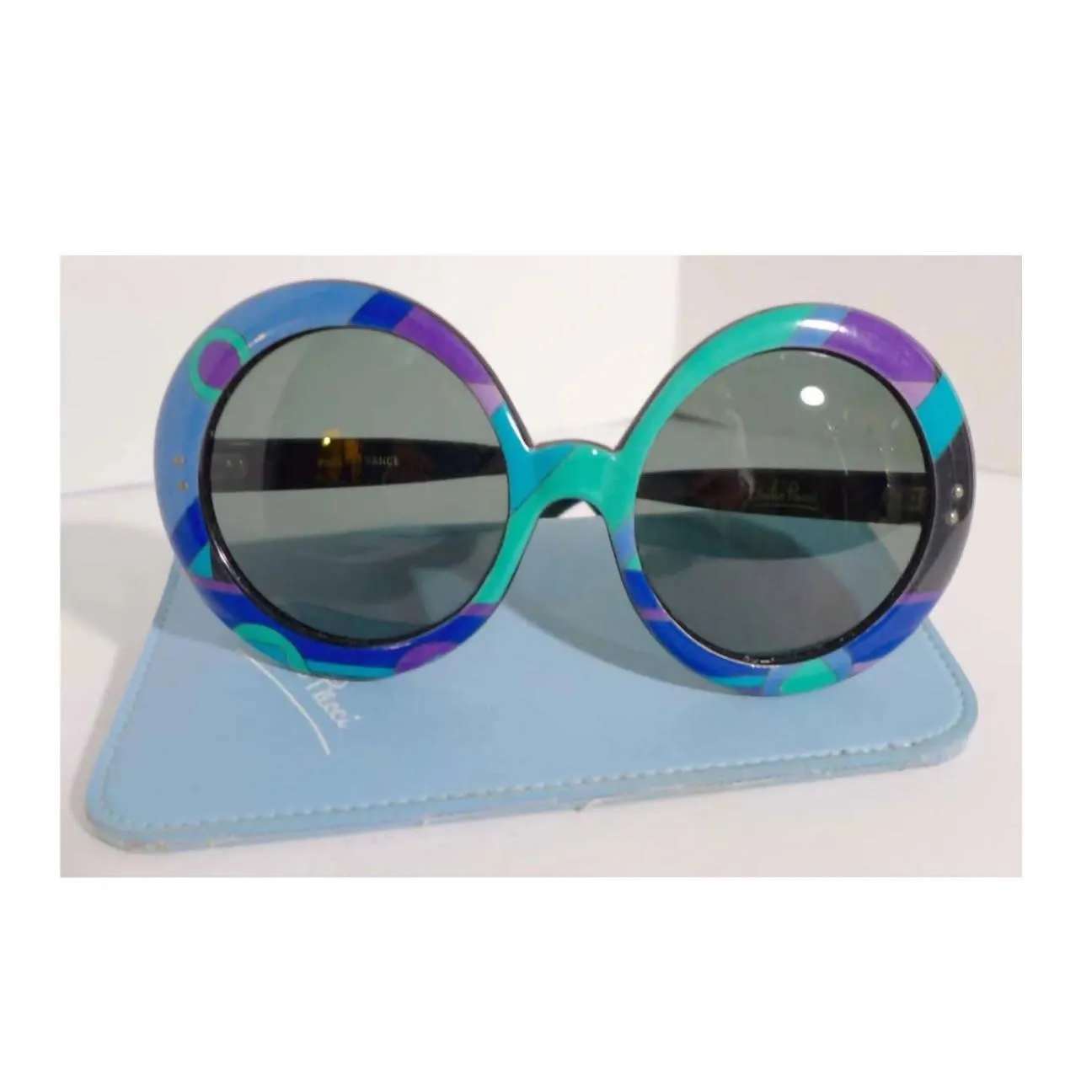 EMILIO PUCCI Round Print Sunglasses with Case