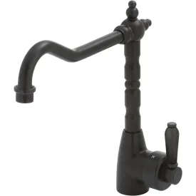 Fienza Eleanor Shepherds Crook Sink Mixer - Matte Black / Matte Black