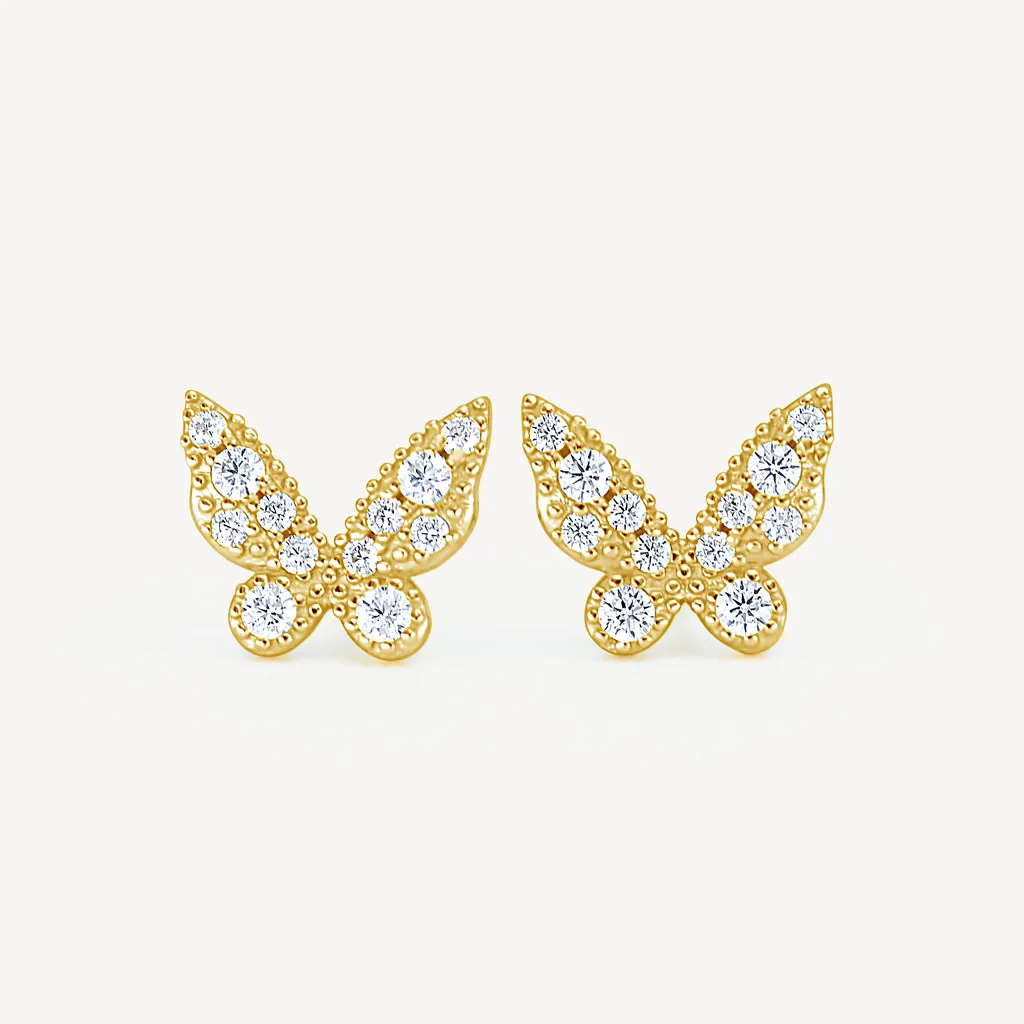 Gold Butterfly Earrings