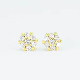 Gold Flower Stud Earrings