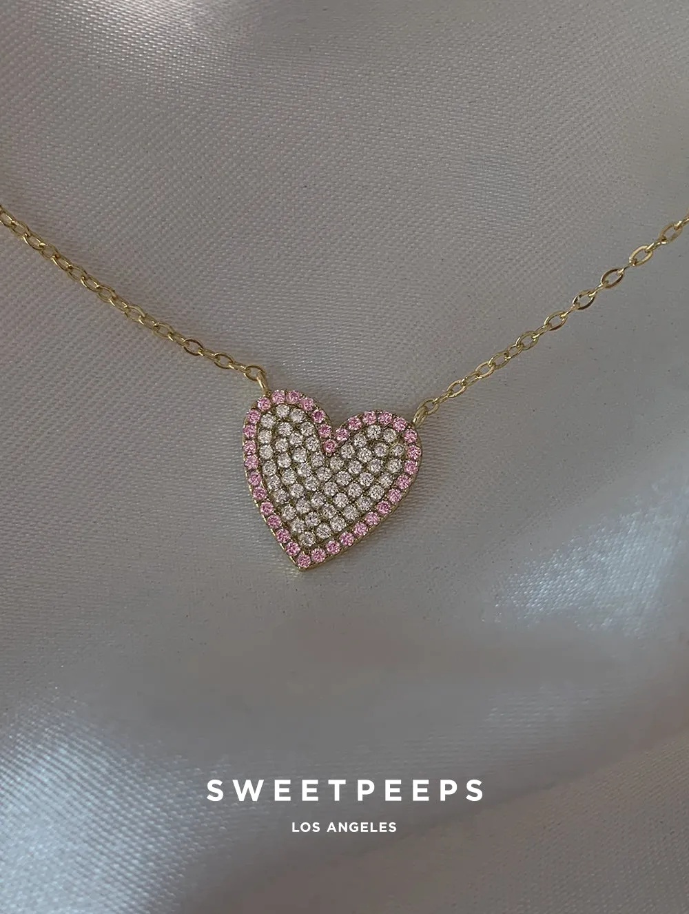 Gradient Pink Heart Necklace