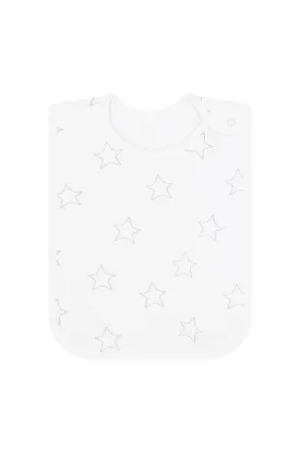 Grey Stars Print Feeding Bib