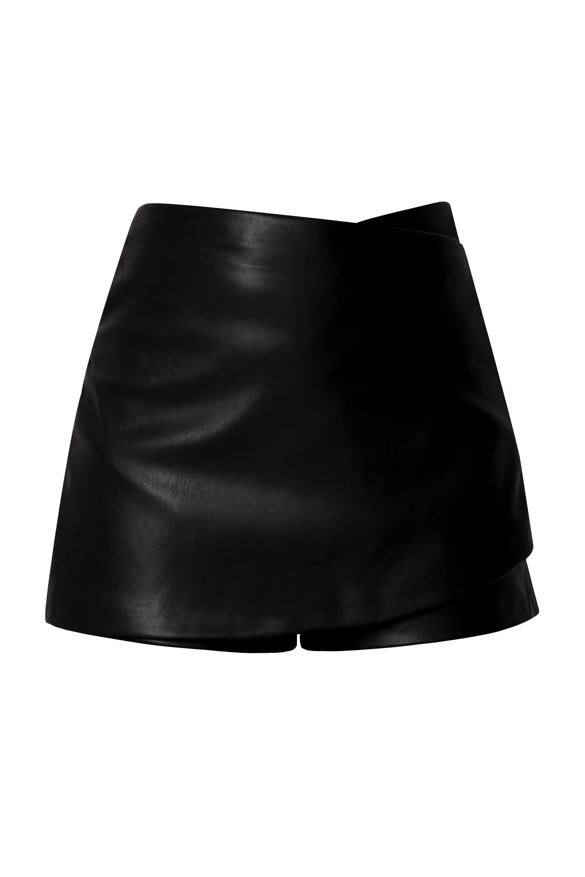 Mallory Black Vegan Leather Skort