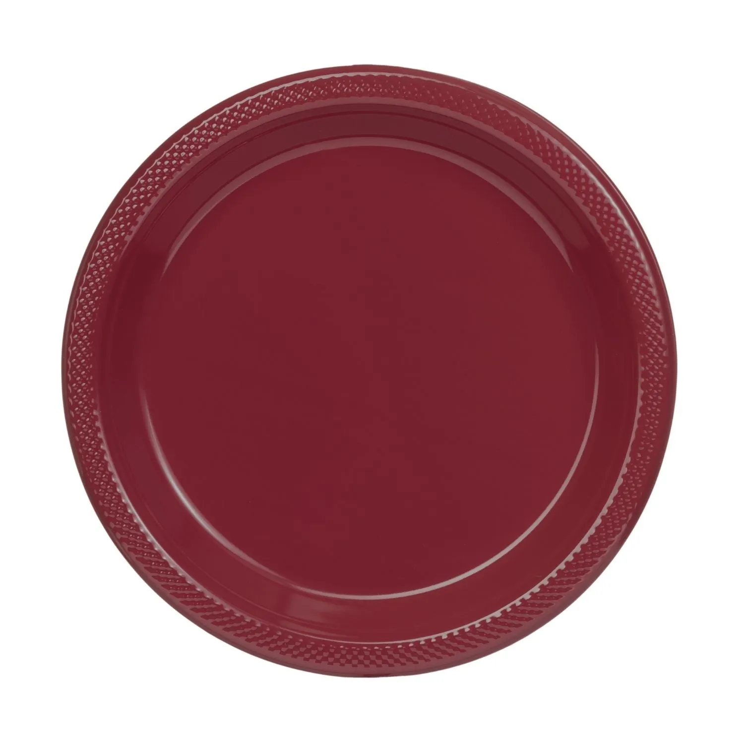 Maroon Plastic Plates - 50 Count