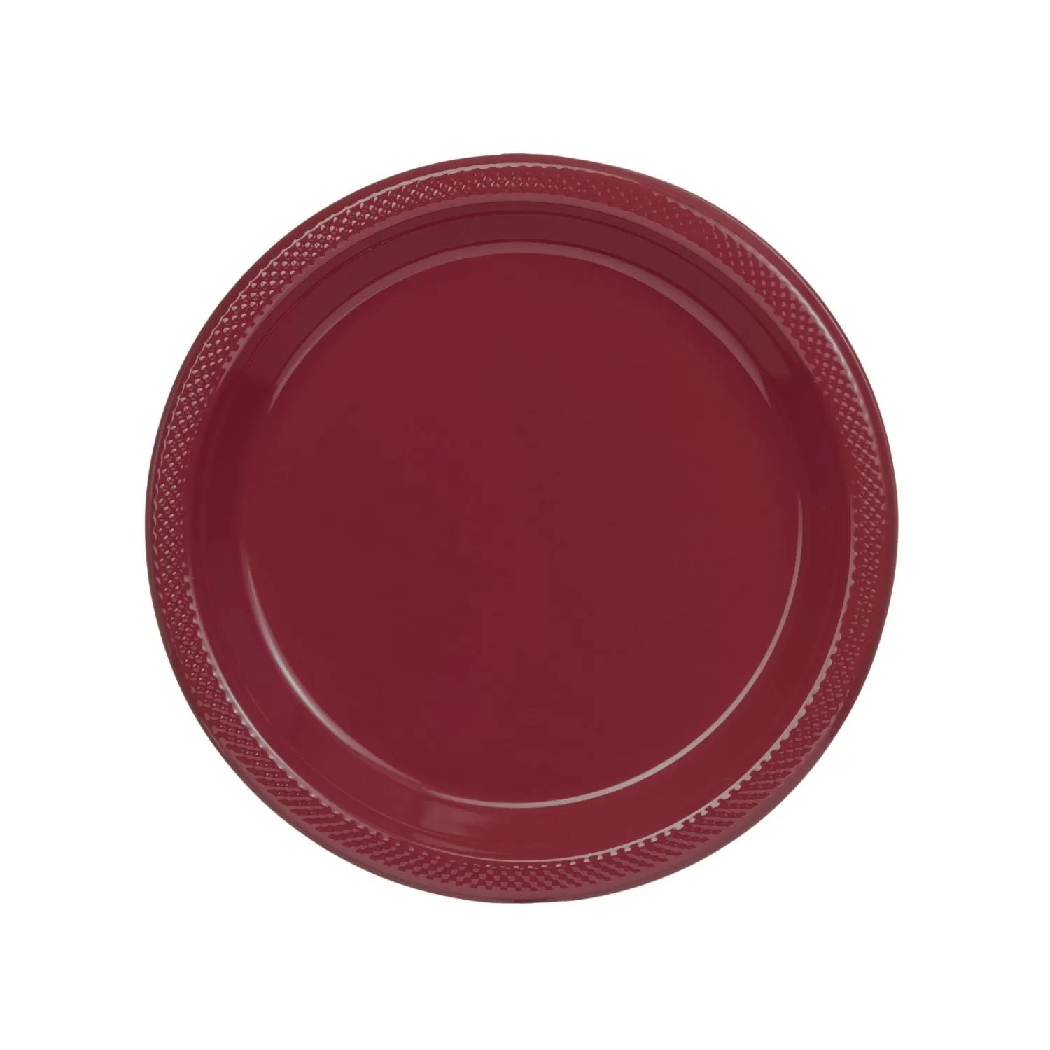 Maroon Plastic Plates - 50 Count