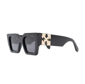 Off-White Catalina Rectangular Frame Sunglasses Black/Gold