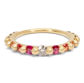 Rainbow Jasmine Ring with Diamonds - Made to Order