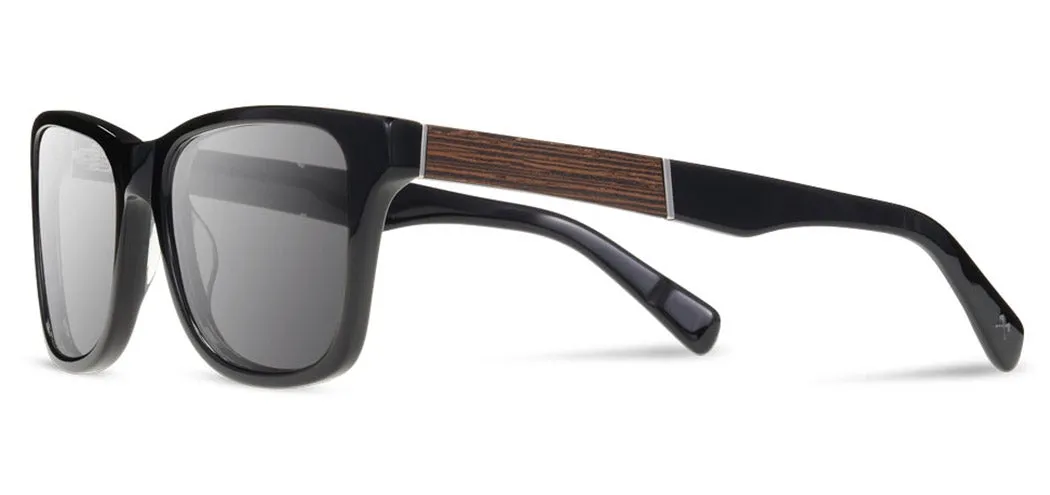 Shwood Canby XL Acetate Sunglasses - Black/Ebony - Grey Polarized