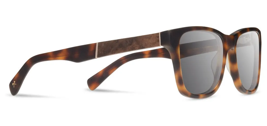 Shwood Canby XL Acetate Sunglasses - Matte Brindle/Elm Burl - Grey Polarized