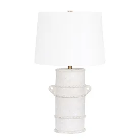 Siena Table Lamp Whitewash Terracotta with Patina Brass Accents