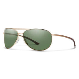 Smith Serpico Slim 2 Matte Gold Frame - ChromaPop Polarized Gray Green Lens - Polarized Sunglasses