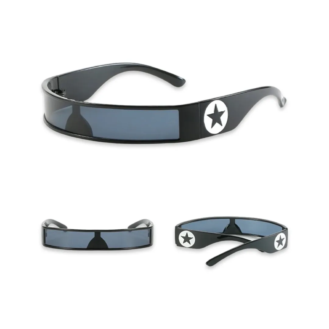 Sunglasses - Futuristic star shield, Black