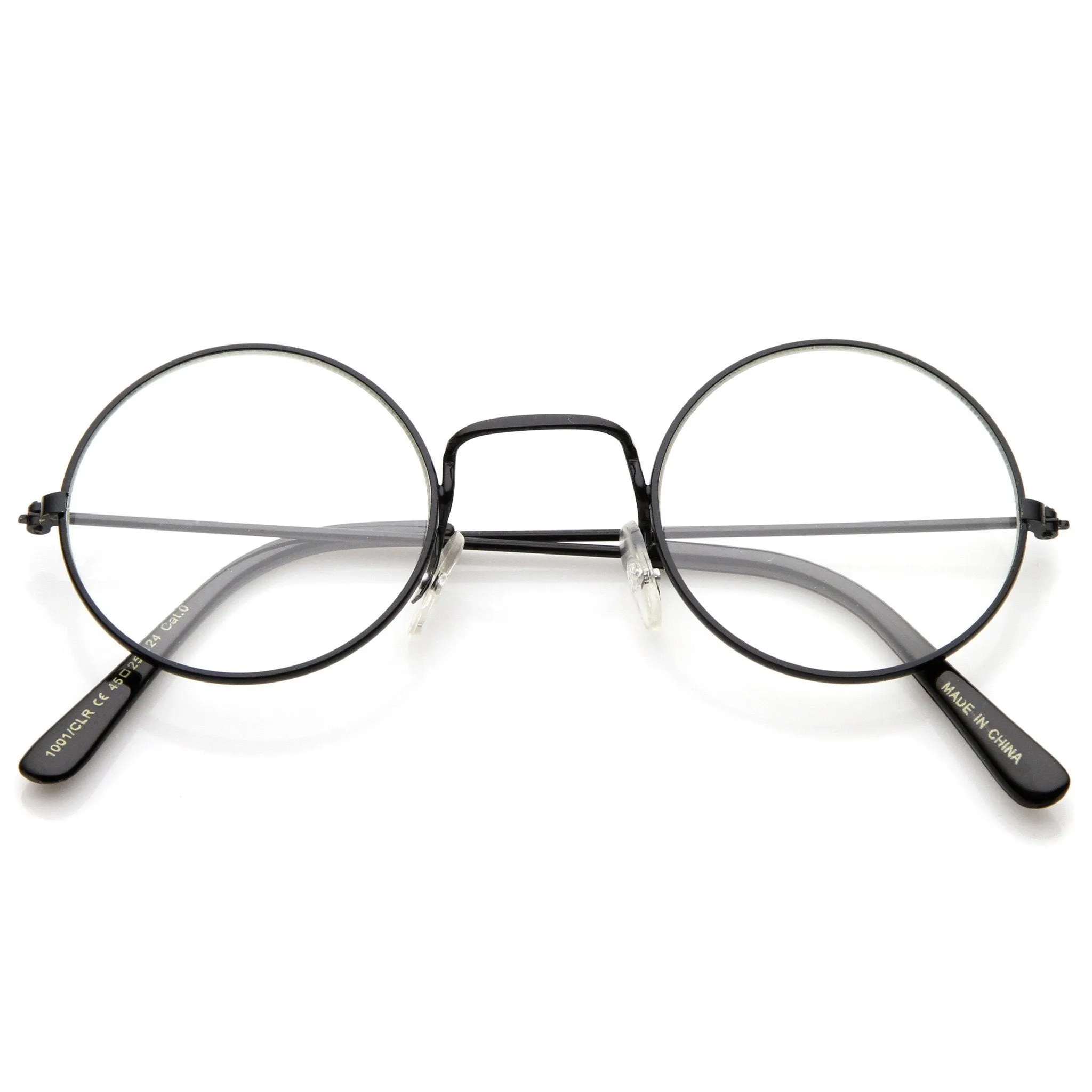 Vintage Inspired Round Metal Frame Clear Lens Glasses